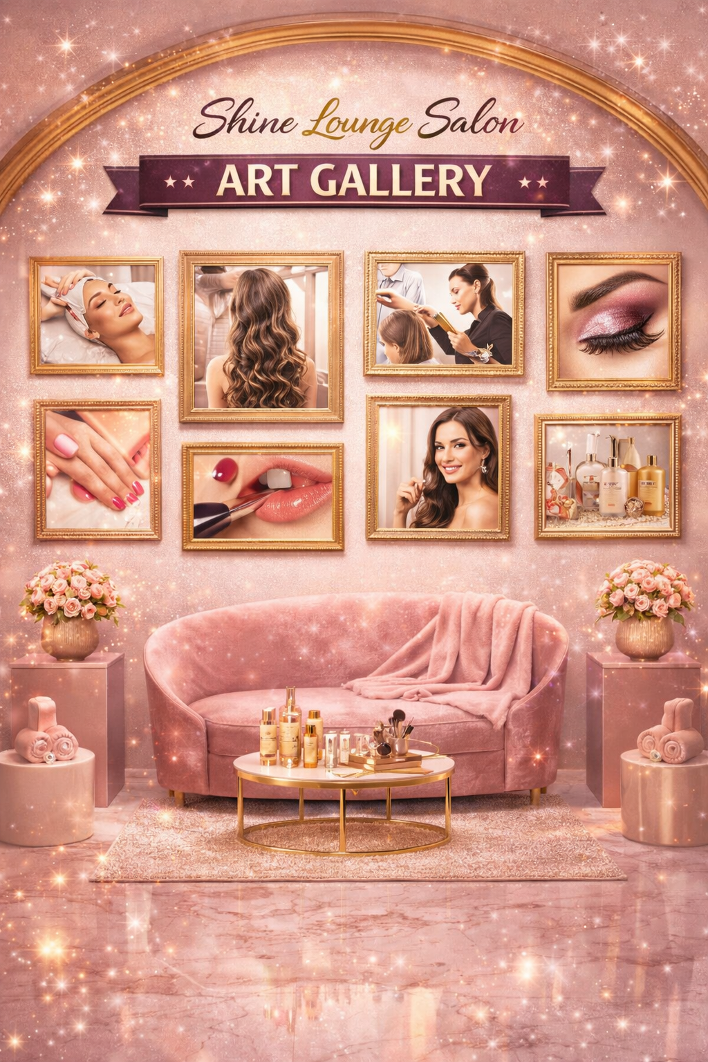 Glamorous beauty art gallery decor